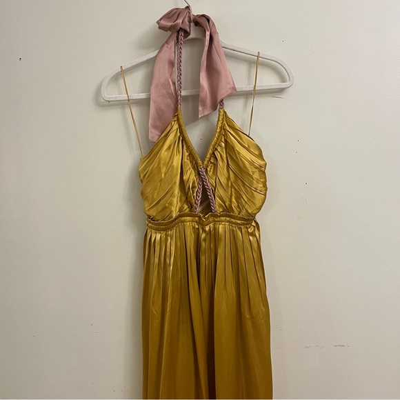 Anthropologie Dresses & Skirts - Anthropologie Mustard Dress with Pink Accents